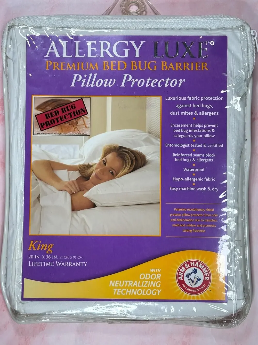 NEW Arm & Hammer Allergy Luxe Mattress Protector Waterproof Hypo Allergenic King